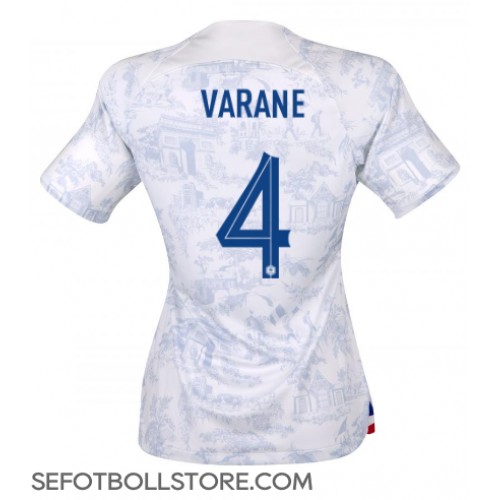 Frankrike Raphael Varane #4 Replika Bortatröja Dam VM 2022 Kortärmad